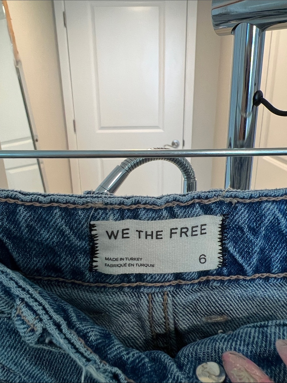 We The Free Blue Denim Maxi Skirt With Slit - Picture 3 of 8